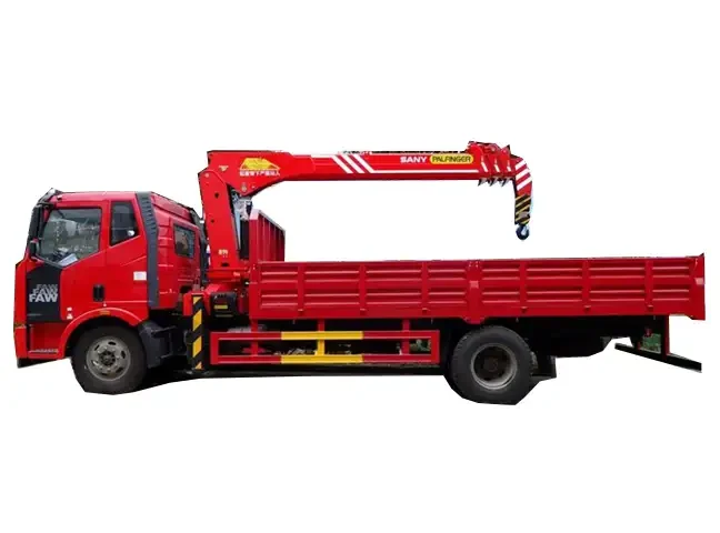 Jiefang single axle Sany 8 tonne truck crane